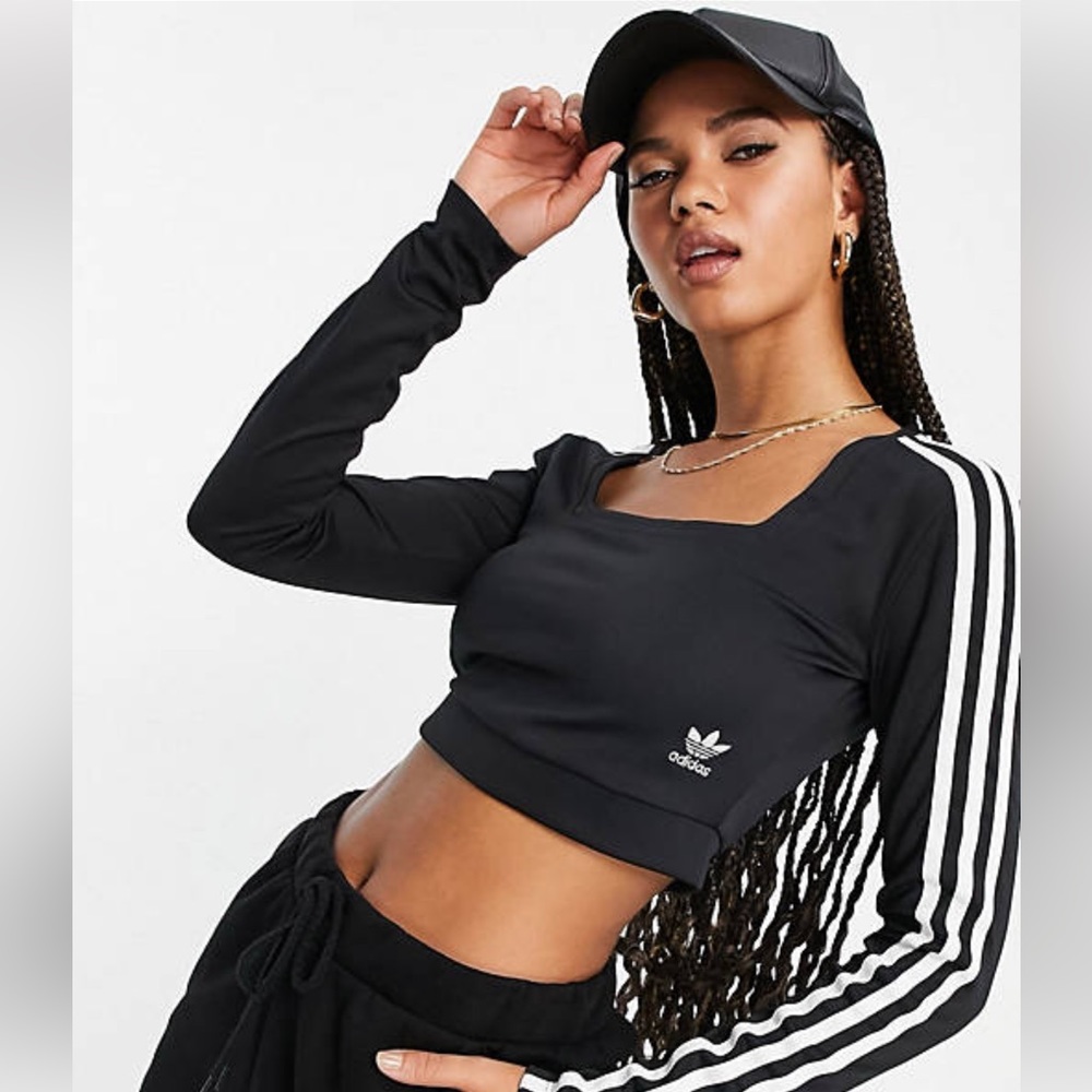 Adidas Originals Crop Top, Scoop Neck, sz small NWT
